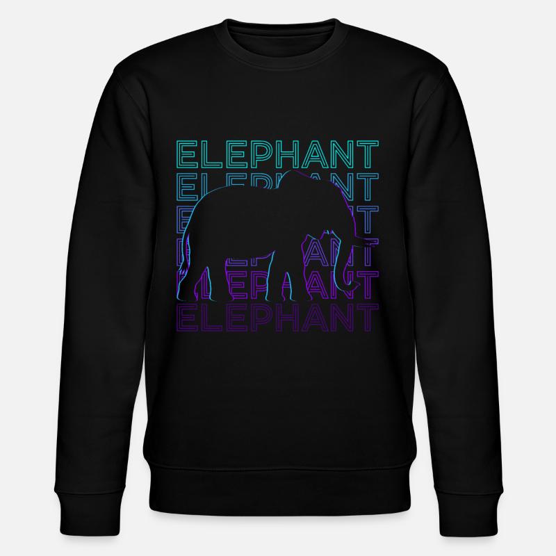Cadeau rétro éléphant - Sweat bio CHANGER Stanley/Stella Unisexe - noir