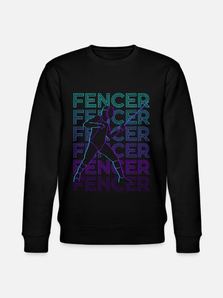 Fencing Fencing Retro Gift - Stanley/Stella CHANGER Unisex Organic Sweatshirt - black