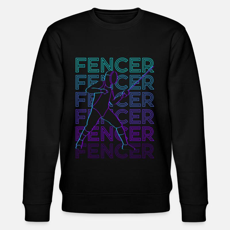 Fechter Fechten Retro Geschenk - Stanley/Stella Unisex Bio-Sweatshirt CHANGER  - Schwarz