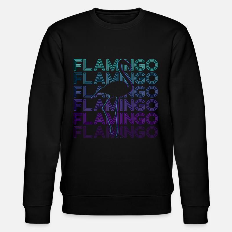 Flamingo Retro Gift - Stanley/Stella CHANGER Unisex Organic Sweatshirt - black