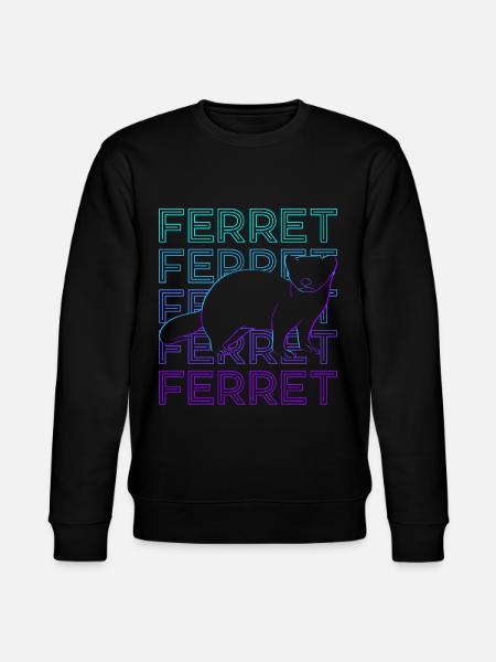 Ferret Retro Gift - Stanley/Stella CHANGER Unisex Organic Sweatshirt - black