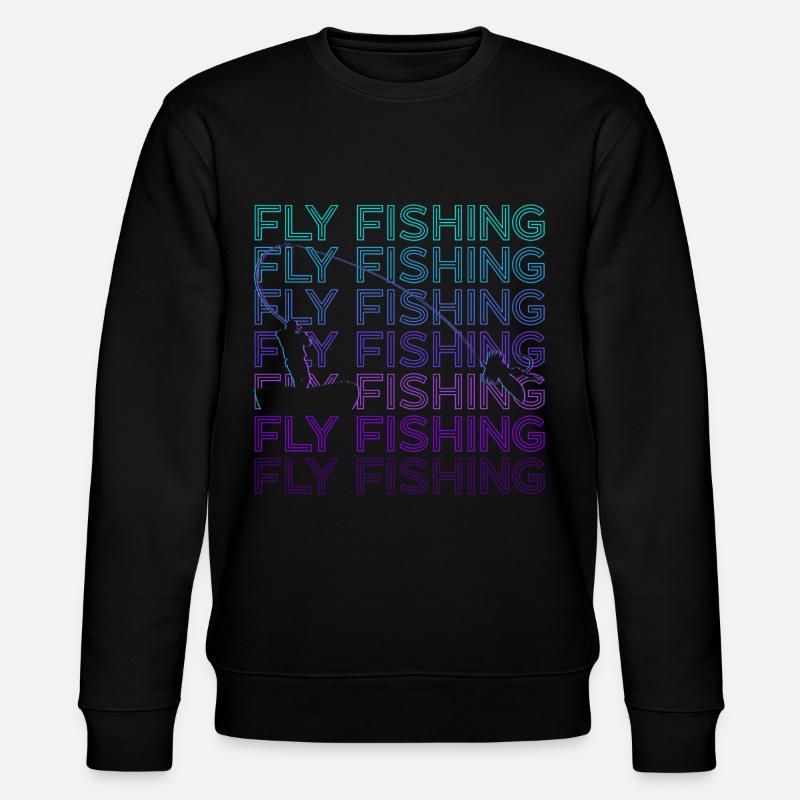 Fliegenfischen Retro Geschenk - Stanley/Stella Unisex Bio-Sweatshirt CHANGER  - Schwarz