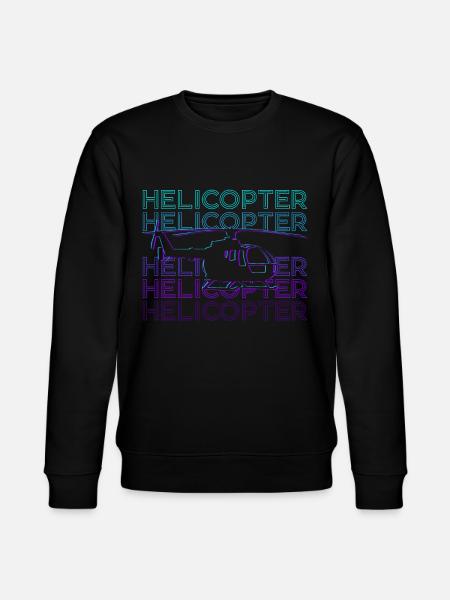 Helicopter Pilot Chopper Copter Retro - Stanley/Stella CHANGER Unisex Organic Sweatshirt - black