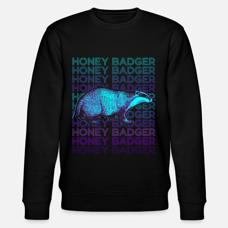 Honey Badger Retro - Stanley/Stella CHANGER Unisex Organic Sweatshirt - black