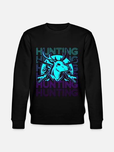 Red Deer Hunting Red Retro - Stanley/Stella CHANGER Unisex Organic Sweatshirt - black