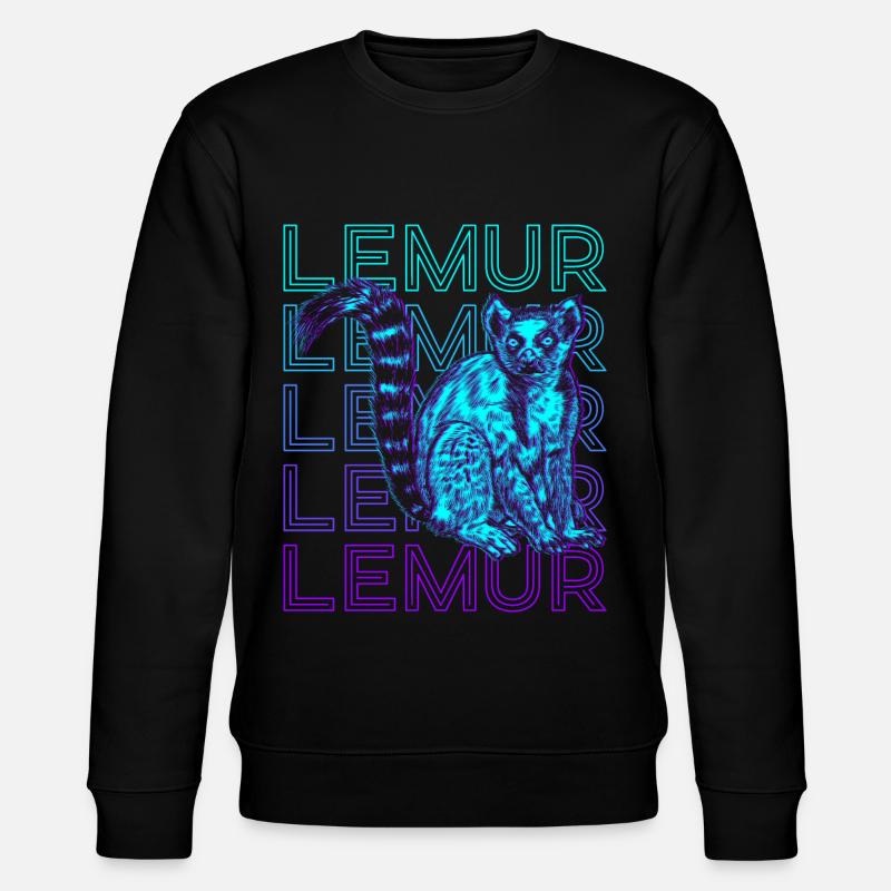 Lemur Retro - Stanley/Stella Unisex Bio-Sweatshirt CHANGER  - Schwarz