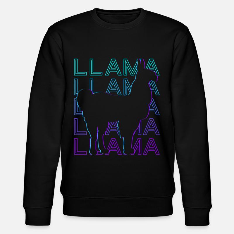 Lama Alpaca Retro - Stanley/Stella CHANGER Unisex Organic Sweatshirt - black