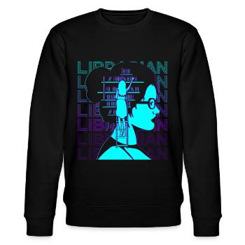 Librarian Retro - Stanley/Stella CHANGER Unisex Organic Sweatshirt - black - Front - Nik (191cm) & Marisol (170cm)