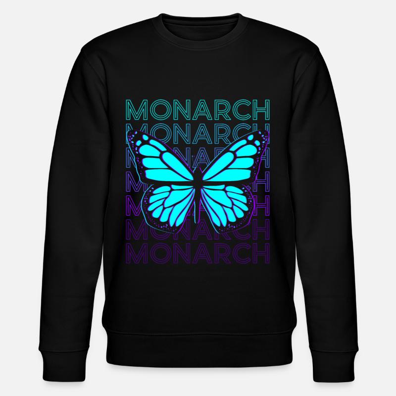 Monarch Butterfly Retro - Stanley/Stella CHANGER Unisex Organic Sweatshirt - black