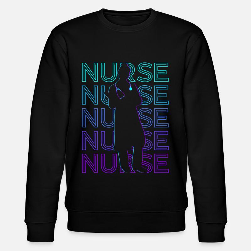 Nurse RN Nursing Retro - Stanley/Stella CHANGER Unisex Organic Sweatshirt - black