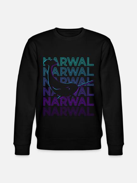 Narwal Narwhal Retro - Stanley/Stella CHANGER Unisex Organic Sweatshirt - black