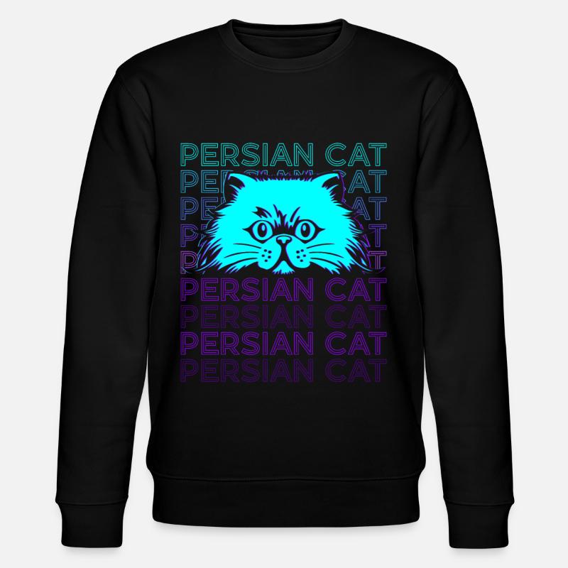 Perserkatze Retro - Stanley/Stella Unisex Bio-Sweatshirt CHANGER  - Schwarz