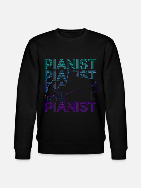 Pianist Keyboarder Piano Player Retro - Stanley/Stella CHANGER Unisex Organic Sweatshirt - black