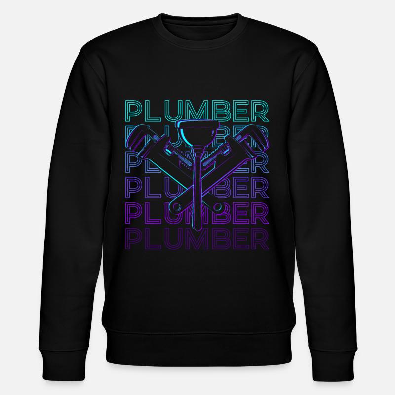 Plumber Retro - Stanley/Stella CHANGER Unisex Organic Sweatshirt - black