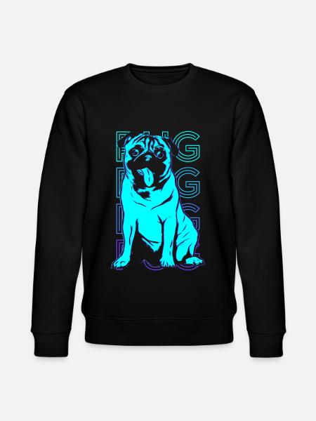 Mops Retro - Stanley/Stella Unisex Bio-Sweatshirt CHANGER  - Schwarz
