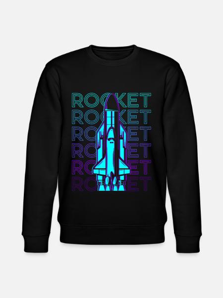 Rocket Spaceship Space Shuttle Retro - Stanley/Stella CHANGER Unisex Organic Sweatshirt - black