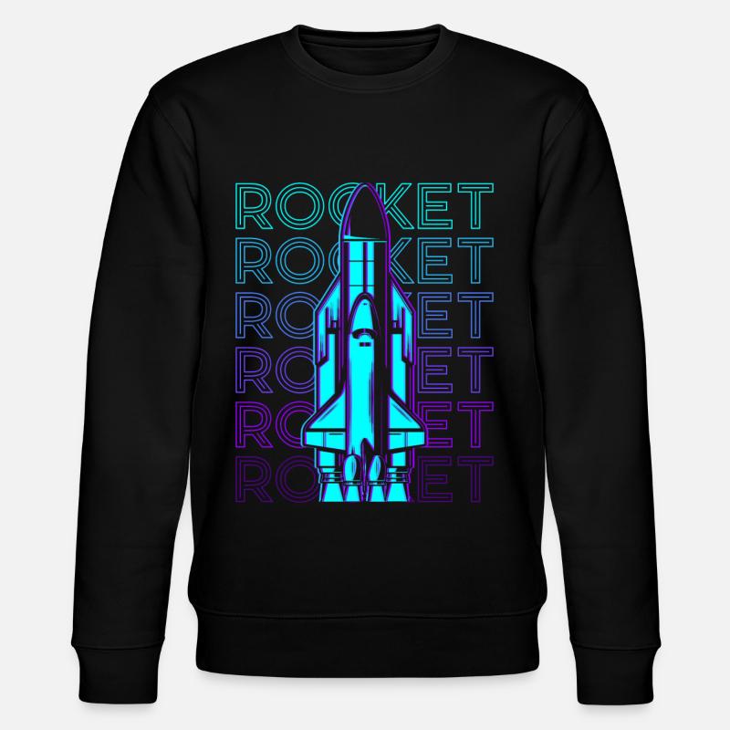 Rocket Spaceship Space Shuttle Retro - Stanley/Stella CHANGER Unisex Organic Sweatshirt - black