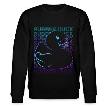Gummi-Ente Retro - Stanley/Stella Unisex Bio-Sweatshirt CHANGER  - Schwarz - Vorne - Nik (191cm) & Marisol (170cm)
