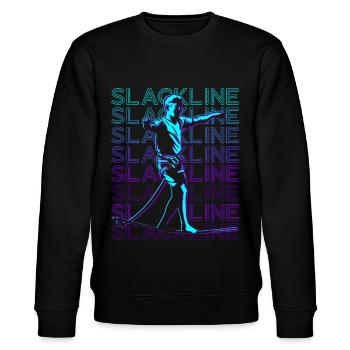 Slackline Retro - Stanley/Stella Unisex Bio-Sweatshirt CHANGER  - Schwarz - Vorne - Nik (191cm) & Marisol (170cm)