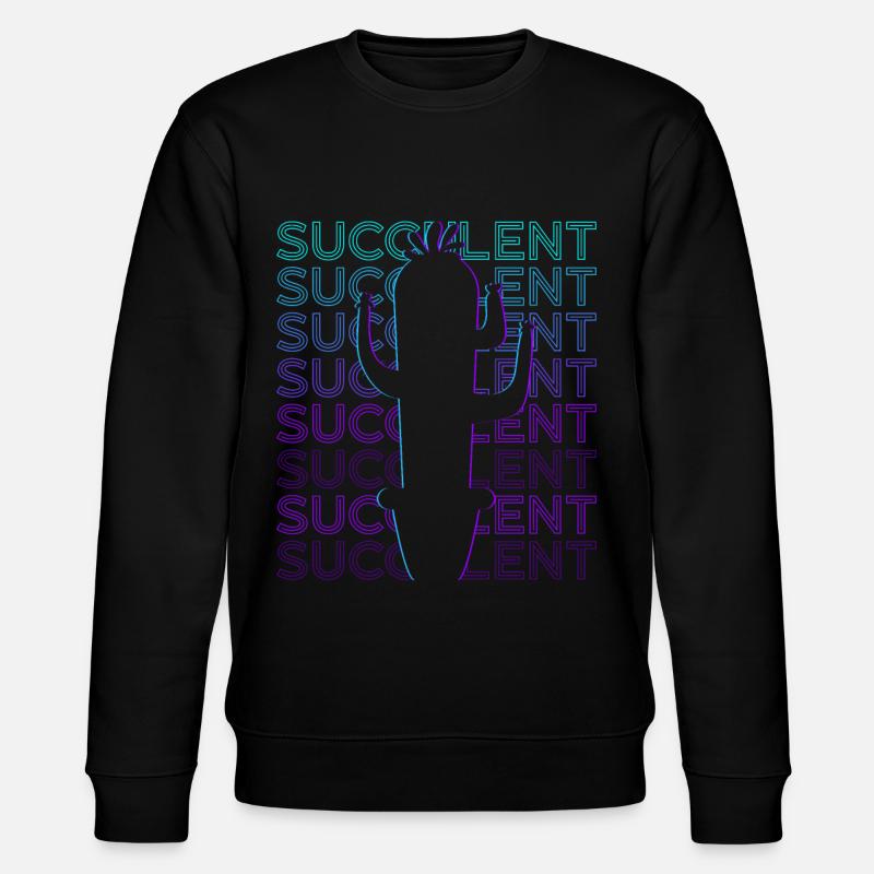 Succulent Cactus Retro - Stanley/Stella CHANGER Unisex Organic Sweatshirt - black