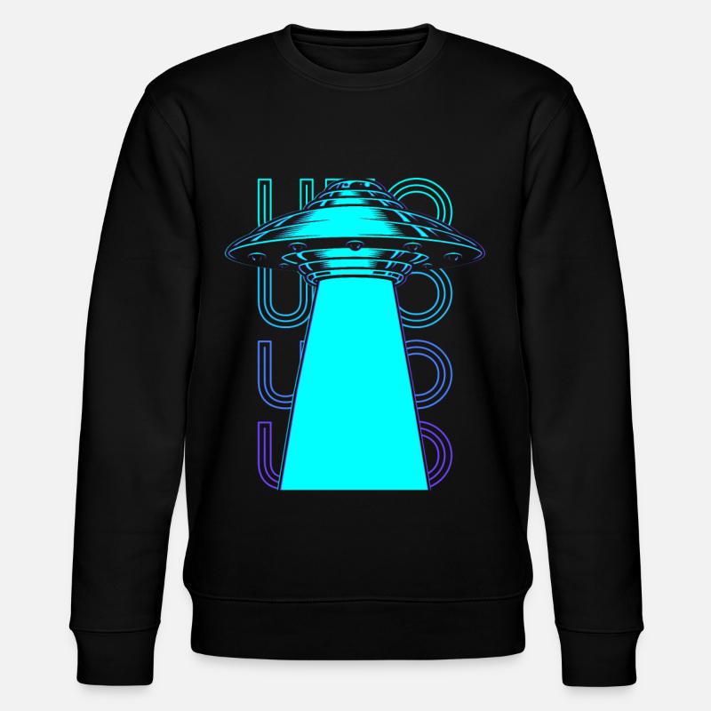 Ufo Alien Abduction Retro - Stanley/Stella CHANGER Unisex Organic Sweatshirt - black
