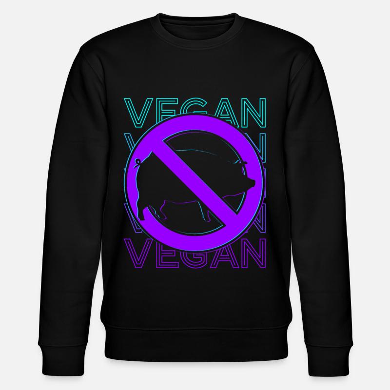 Veganer Vegetarier Veganismus Retro - Stanley/Stella Unisex Bio-Sweatshirt CHANGER  - Schwarz