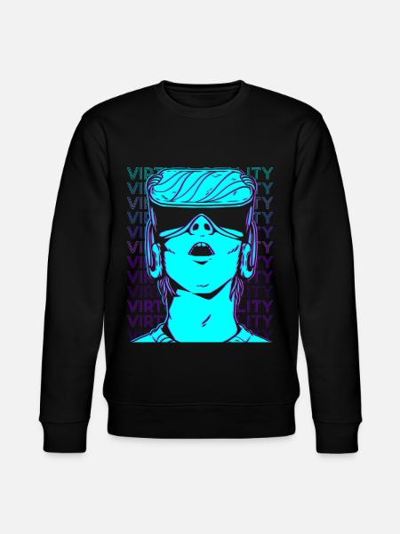 VR Virtual Reality Gamer Retro - Stanley/Stella CHANGER Unisex Organic Sweatshirt - black
