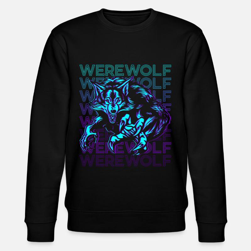Werewolf Retro - Stanley/Stella CHANGER Unisex Organic Sweatshirt - black
