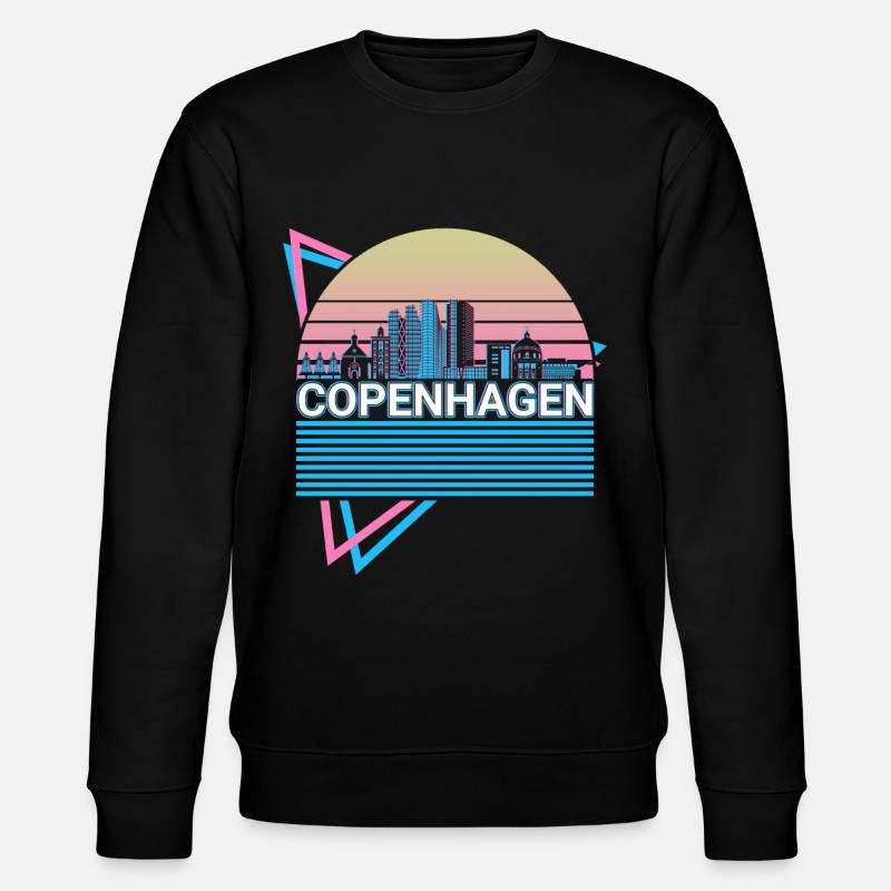 Copenhague City Skyline Cityscape Rétro - Sweat bio CHANGER Stanley/Stella Unisexe - noir