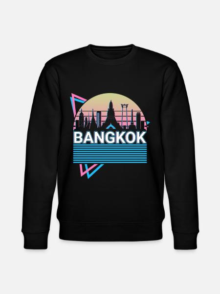 Bangkok City Skyline Cityscape Retro - Stanley/Stella CHANGER Unisex Organic Sweatshirt - black