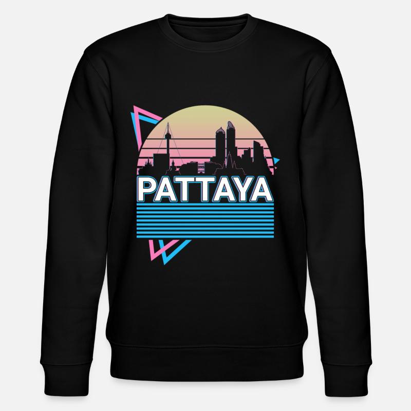 Pattaya City Skyline Cityscape Rétro - Sweat bio CHANGER Stanley/Stella Unisexe - noir
