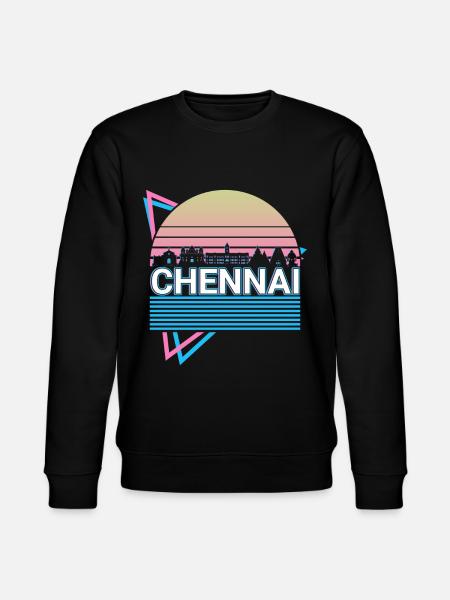 Chennai City Skyline Cityscape Retro - Stanley/Stella CHANGER Unisex Organic Sweatshirt - black