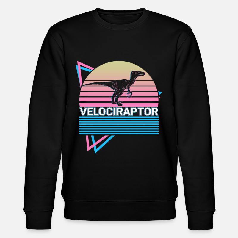 Velociraptor Dinosaure Rétro - Sweat bio CHANGER Stanley/Stella Unisexe - noir