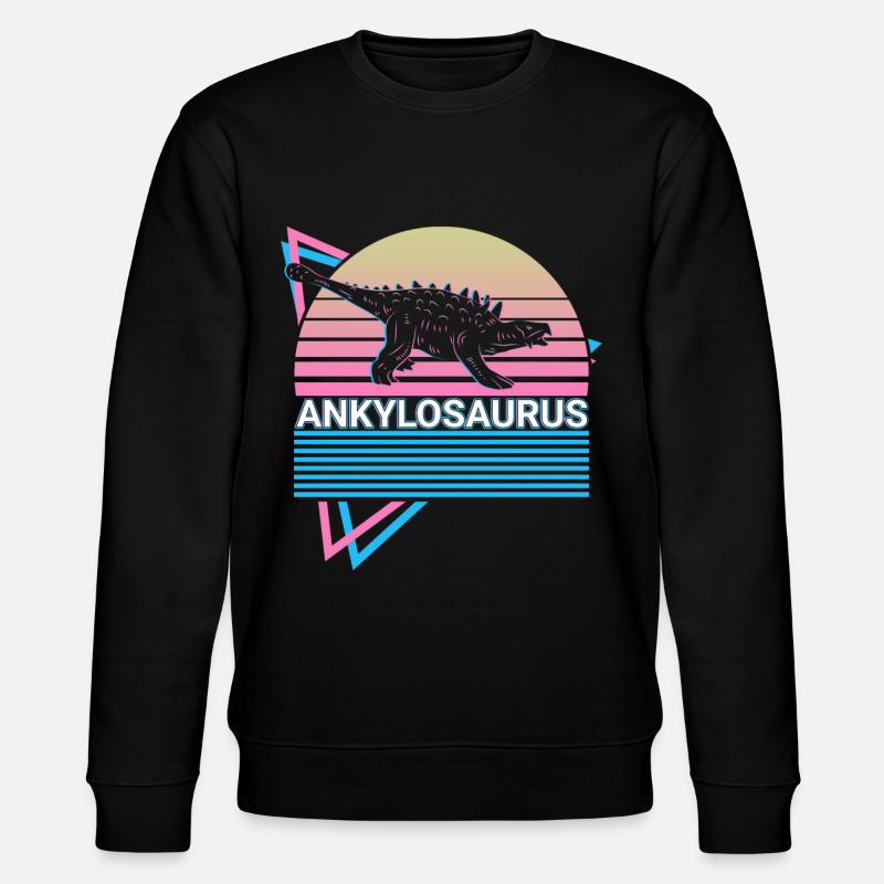 Ankylosaurus Dinosaur Retro - Stanley/Stella CHANGER Unisex Organic Sweatshirt - black