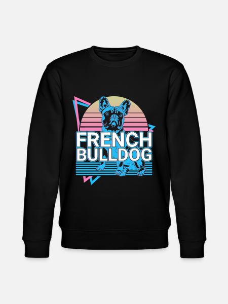 French Bulldog Retro - Stanley/Stella CHANGER Unisex Organic Sweatshirt - black