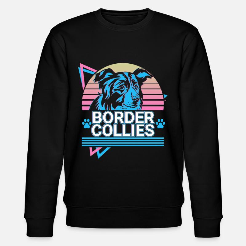 Border Collies Retro - Stanley/Stella CHANGER Unisex Organic Sweatshirt - black