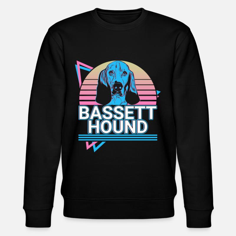 Basset Hound Rétro - Sweat bio CHANGER Stanley/Stella Unisexe - noir
