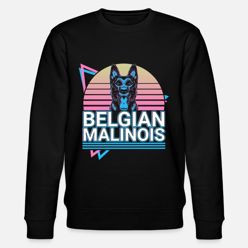Belgian Malinois Retro - Stanley/Stella CHANGER Unisex Organic Sweatshirt - black