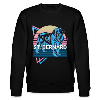 St. Bernard Retro - Stanley/Stella CHANGER Unisex Organic Sweatshirt - black - Front - Nik (191cm) & Marisol (170cm)