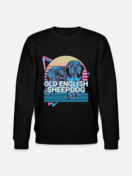Old English Sheepdog Retro - Stanley/Stella CHANGER Unisex Organic Sweatshirt - black