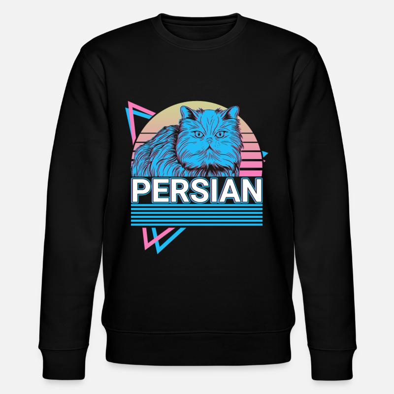 Perserkatze Retro - Stanley/Stella Unisex Bio-Sweatshirt CHANGER  - Schwarz