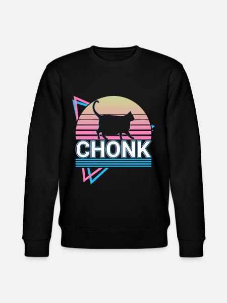 Chonk Cat Retro - Stanley/Stella CHANGER Unisex Organic Sweatshirt - black