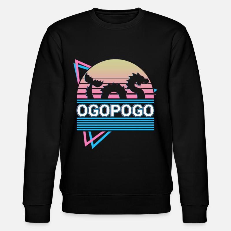 Ogopogo Cryptid Cryptozoology Retro - Stanley/Stella CHANGER Unisex Organic Sweatshirt - black