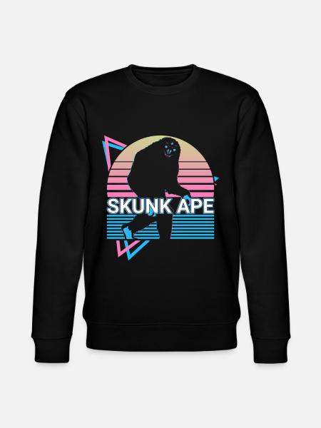 Skunk Monkey Cryptid Cryptozoology Retro - Stanley/Stella CHANGER Unisex Organic Sweatshirt - black