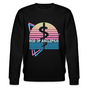 Äskulapstab des Asklepios Stab des Äskulap - Stanley/Stella Unisex Bio-Sweatshirt CHANGER  - Schwarz - Vorne - Nik (191cm) & Marisol (170cm)