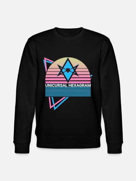 Unicursal Hexagram Zespuntige ster Thelema Sy - Stanley/Stella Uniseks bio-sweatshirt CHANGER  - zwart
