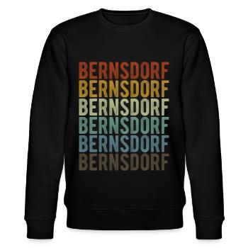 Bernsdorf Stadt Retro Vintage - Stanley/Stella Unisex Bio-Sweatshirt CHANGER  - Schwarz - Vorne - Nik (191cm) & Marisol (170cm)