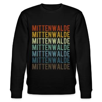 Mittenwalde Stadt Retro Vintage - Stanley/Stella Unisex Bio-Sweatshirt CHANGER  - Schwarz - Vorne - Nik (191cm) & Marisol (170cm)