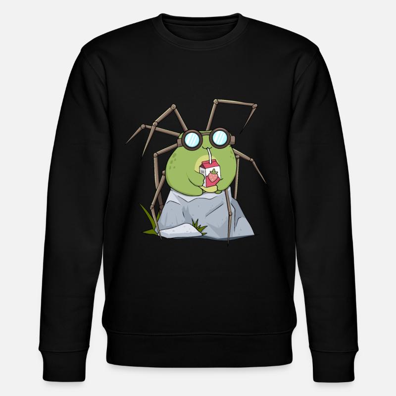 Biopunk Kawaii Frosch-Erdbeermilch - Stanley/Stella Unisex Bio-Sweatshirt CHANGER  - Schwarz