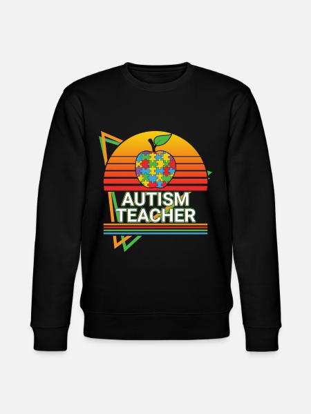 Autism Teacher Retro - Stanley/Stella CHANGER Unisex Organic Sweatshirt - black